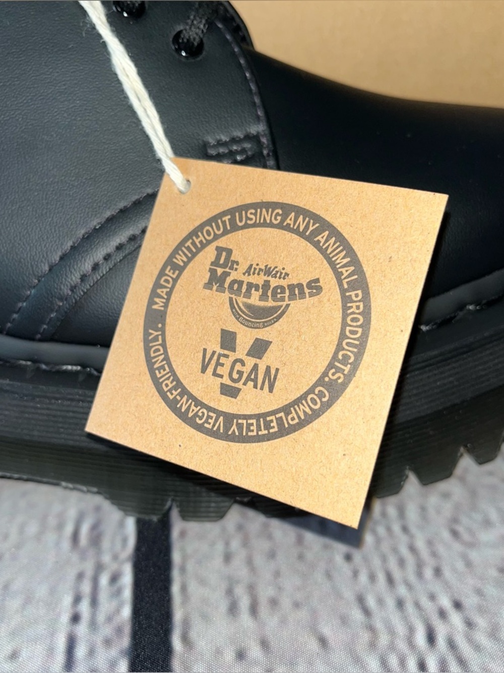 NWT Dr. Martens 1461 Vegan Mono Felix Platform Black Shoes Size 8 - Picture 9 of 12